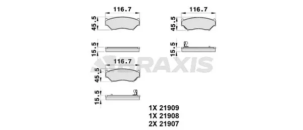 Brake Pad Set, disc brake (AB0218)
