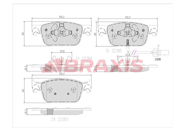 Brake Pad Set, disc brake (AA0662)