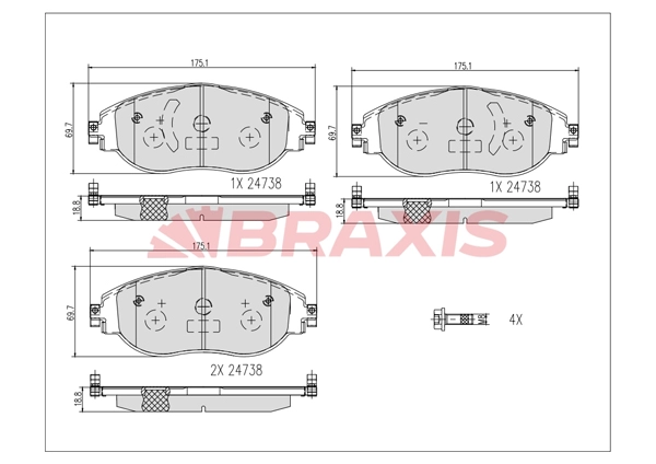 Brake Pad Set, disc brake (AB0615)