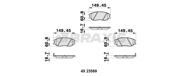 Brake Pad Set, disc brake (AB0376)