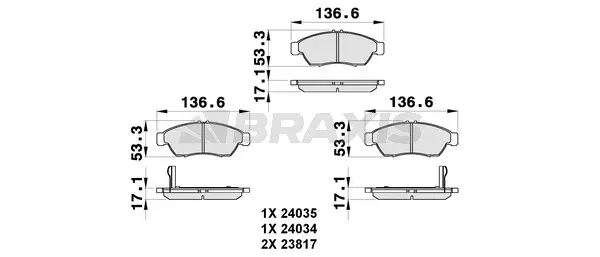 Brake Pad Set, disc brake (AB0298)