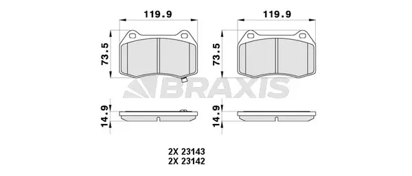 Brake Pad Set, disc brake (AB0410)