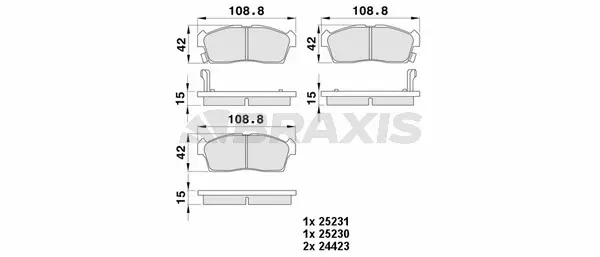 Brake Pad Set, disc brake (AA0395)