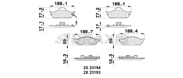 Brake Pad Set, disc brake (AB0263)
