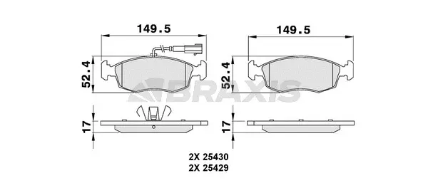 Brake Pad Set, disc brake (AB0080)
