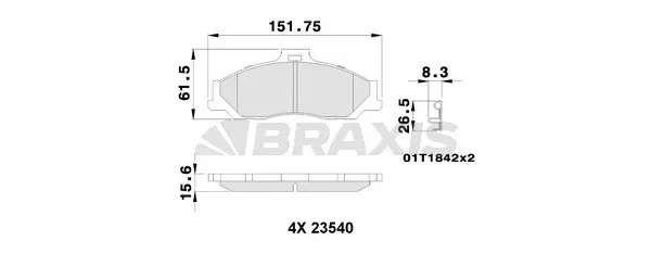 Brake Pad Set, disc brake (AB0242)