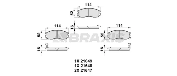 Brake Pad Set, disc brake (AB0324)