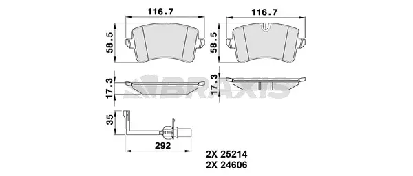 Brake Pad Set, disc brake (AB0484)