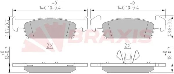Brake Pad Set, disc brake (AA0611)