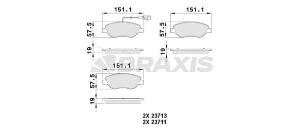 Brake Pad Set, disc brake (AB0529)