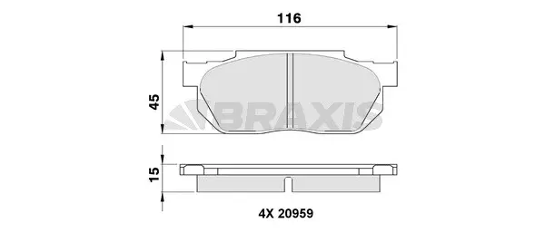 Brake Pad Set, disc brake (AA0349)