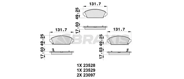 Brake Pad Set, disc brake (AB0350)