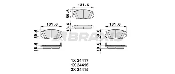 Brake Pad Set, disc brake (AB0167)