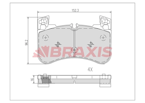 Brake Pad Set, disc brake (AB0628)