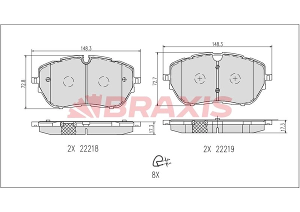 Brake Pad Set, disc brake (AB0640)