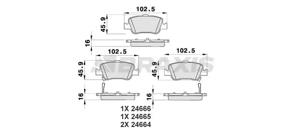 Brake Pad Set, disc brake (AB0190)