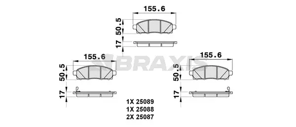 Brake Pad Set, disc brake (AB0284)
