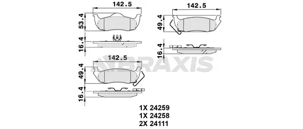 Brake Pad Set, disc brake (AA0506)