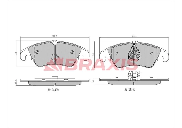 Brake Pad Set, disc brake (AA0397)