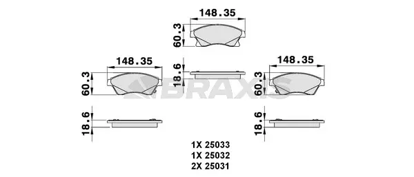 Brake Pad Set, disc brake (AB0128)