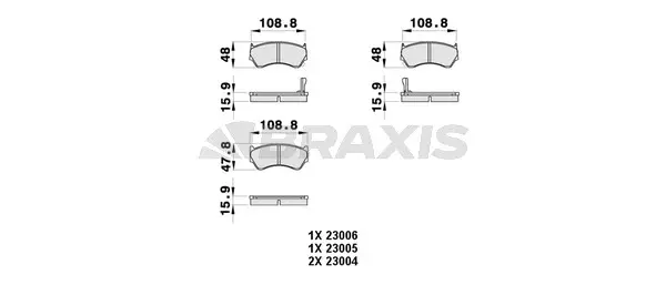 Brake Pad Set, disc brake (AB0357)