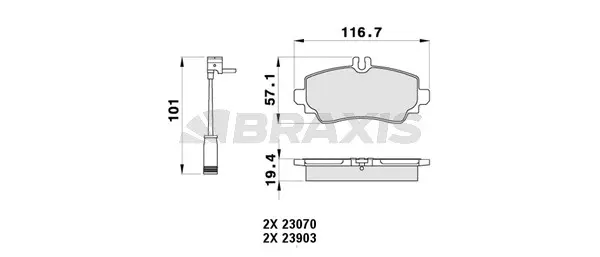 Brake Pad Set, disc brake (AB0358)