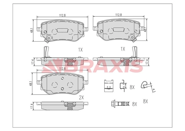 Brake Pad Set, disc brake (AB0622)