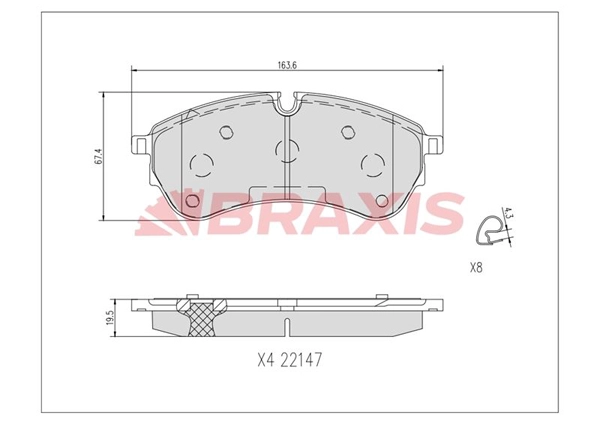Brake Pad Set, disc brake (AA0719)