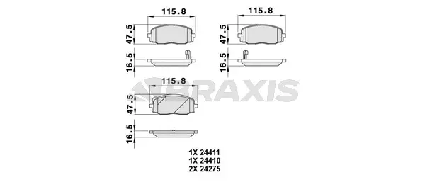 Brake Pad Set, disc brake (AB0052)