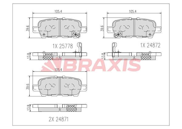 Brake Pad Set, disc brake (AB0617)