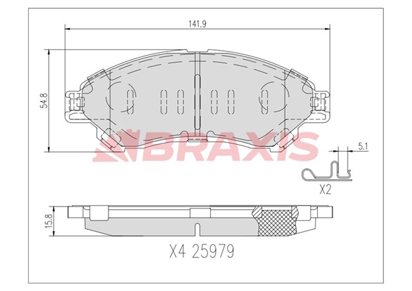 Brake Pad Set, disc brake (AA0735)
