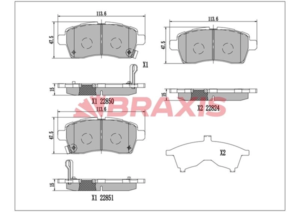Brake Pad Set, disc brake (AA0780)