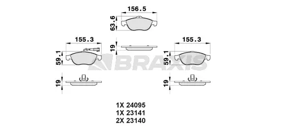 Brake Pad Set, disc brake (AB0161)