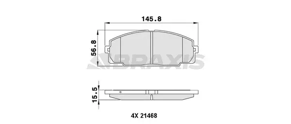 Brake Pad Set, disc brake (AA0208)