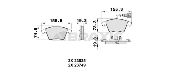Brake Pad Set, disc brake (AB0353)