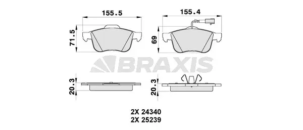 Brake Pad Set, disc brake (AB0348)
