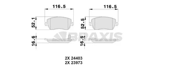 Brake Pad Set, disc brake (AB0034)