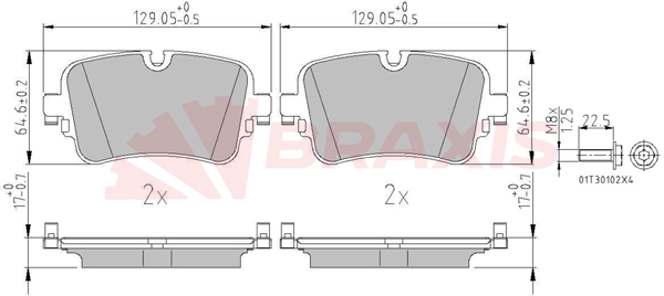 Brake Pad Set, disc brake (AA0663)