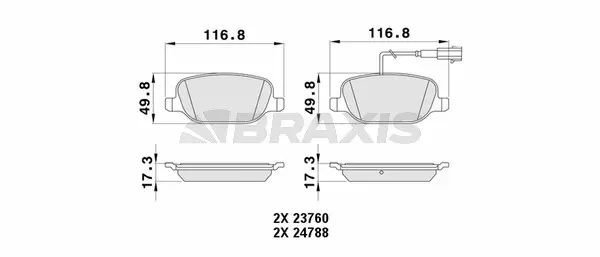 Brake Pad Set, disc brake (AA0455)