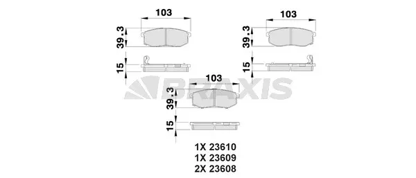 Brake Pad Set, disc brake (AB0523)