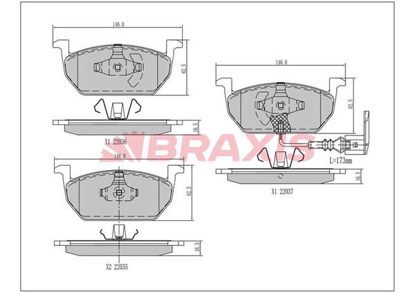 Brake Pad Set, disc brake (AA0458)