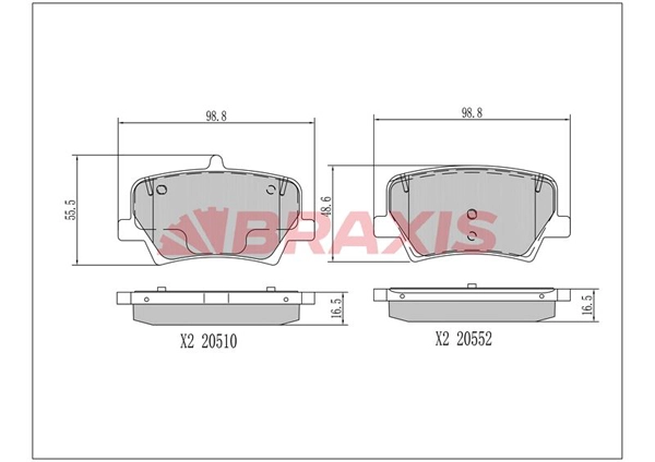 Brake Pad Set, disc brake (AA0775)