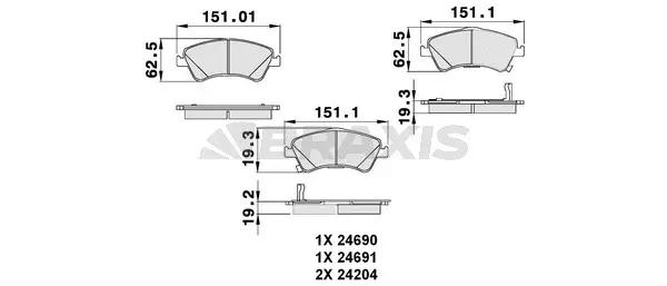 Brake Pad Set, disc brake (AB0131)