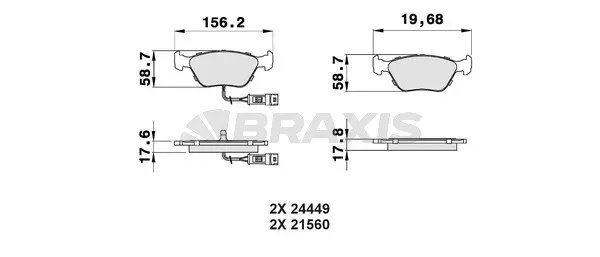 Brake Pad Set, disc brake (AB0518)