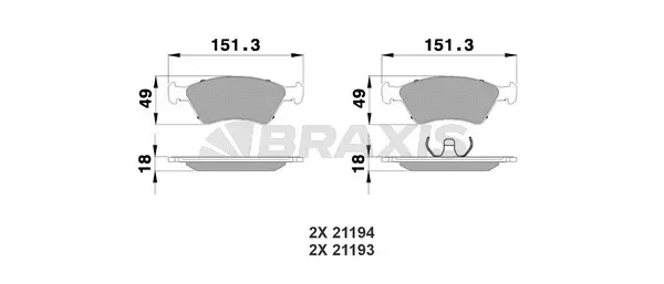 Brake Pad Set, disc brake (AA0122)