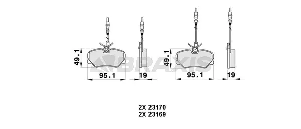 Brake Pad Set, disc brake (AB0443)