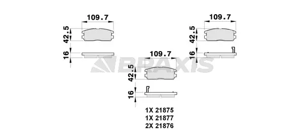 Brake Pad Set, disc brake (AB0260)