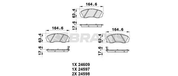 Brake Pad Set, disc brake (AB0352)
