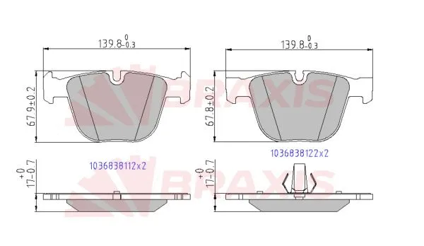 Brake Pad Set, disc brake (AA0650)