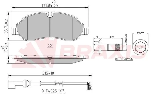 Brake Pad Set, disc brake (AA0619)